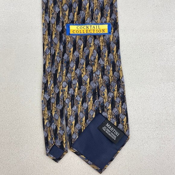 Vintage Abstract Art Print Tie 1990s Cocktail Collection Martini Silk Necktie - Picture 3 of 4